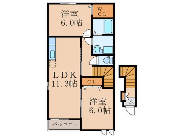 ブリ－ゼ・川宮Ⅱの物件間取画像